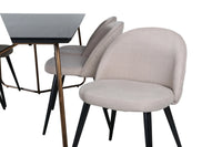 Spisegruppe Petra & Velvet 190 x 90 2-pakk – svart og beige