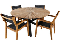 Spisestol Venice & Mexico 2-pakk – natur + Spisebord rundt ⌀140 – svart