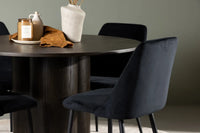 Spisegruppe Olivia & Night rund ⌀110 2-pakk – mokka og svart