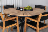 Spisestol Venice & Mexico 2-pakk – natur + Spisebord rundt ⌀140 – svart