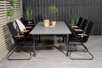 Spisegruppe rektangulært spisebord 160 x 100 + spisestol 2-pakk – svart