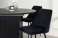 Spisestol 2-pakk + Rundt spisebord ⌀130 – svart