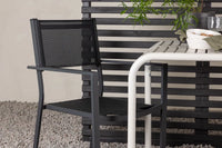 Spisestol Copacabana & Borneo 2-pakk + kafébord 70 x 70 – svart og beige
