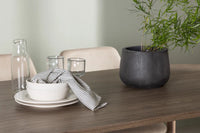 Spisegruppe oval 180 x 90 + 2-pakk spisestoler – natur og beige