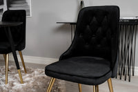 Spisestol Velvet Deluxe 2-pakk – svart