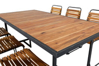 Spisegruppe 200 × 100 + spisestol 2-pakk – natur