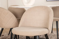 Spisegruppe Velvet & Estelle rund ⌀106 2-pakk – beige og hvit