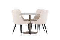 Spisegruppe rund ⌀110 med 2-pakk spisestoler – beige