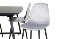Spisegruppe Polar & Inca 2-pakk + Rektangulært spisebord 160 x 85 – grå og svart