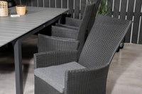 Spisebord Padova 160 x 100 + 2-pakk lenestoler – svart