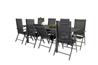 Posisjonsstol Break & Marbella 2-pakk + Rektangulært spisebord 160 x 100 – svart