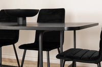 Spisegruppe Uno & Windu 200 x 90 + 2-pakk – svart