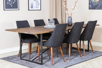 Spisestol Leone & Padang 2-pakk – svart + rektangulært spisebord 250 x 100 – natur