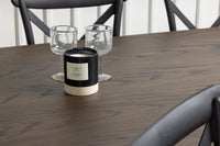 Spisegruppe oval 220 x 100 2-pakk – svart og mocca