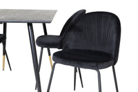 Spisestol 2-pakk + Rektangulært spisebord 120 x 85 – svart