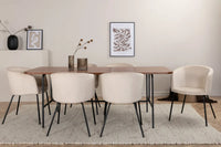 Spisegruppe Berit & Uno 200 x 90 – beige og natur