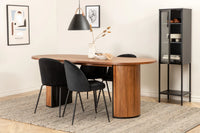 Spisegruppe Bianca og oval 2-pakk 200 x 90 – svart og valnøtt
