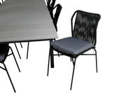 Spisestol Julian & Levels 4-pakk + rektangulært spisebord 229 × 100 – svart
