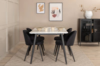 Spisegruppe Jimmy & Velvet 150 x 90 2-pakk – hvit og svart