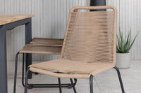 Spisebord Panama & Lindos rektangulært 152 x 90 + spisestol 2-pakk – svart og brun