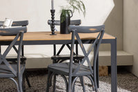 Spisegruppe Break & Tablas 150 x 90 + 2-pakk spisestoler – mørk grå