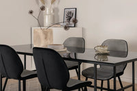 Spisegruppe Emma & Leif 2-pakk rektangulært spisebord 200 x 90 – grå og svart