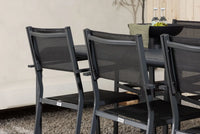 Spisestol Copacabana & Borneo 2-pakk + Rektangulært spisebord 200 × 100 – svart