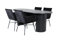 Spisegruppe oval 200 x 90 – svart