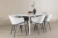 Spisegruppe Evelina & Silar 2-pakk 180 x 90 – grå og hvit