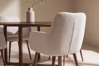 Spisestol Tomorrow & Durango 2-pakk – beige + Spisebord rundt ⌀120 – valnøtt