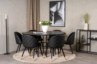 Spisegruppe rund ⌀140 med 2-pakk spisestoler – svart