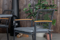 Spisestol Dallas & Marbella 2-pakk + rektangulært spisebord 160 x 100 – svart