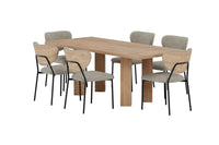 Spisestol Butterfly & Lillehammer 2-pakk + Spisebord rektangulært 200 x 90 – beige og natur