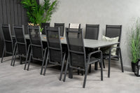 Spisebord Levels & Copacabana 229 × 100 + liggestol 2-pakk – svart