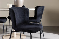 Spisestol 2-pakk Modesto & Lycke + Rundt spisebord ⌀110 – svart og beige