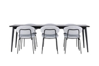 Spisegruppe Ellis & Chico 230 x 85 + 2-pakk – svart og blå