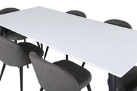 Spisegruppe Jimmy & Velvet 195 x 90 2-pakk – hvit og grå