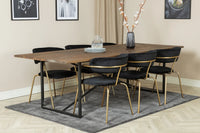Spisegruppe Arrow & Padang spisestol 2-pakk + rektangulært spisebord 250 x 100 – svart og natur