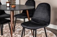 Spisegruppe Plaza & Polar rund ⌀100 + spisestol 2-pakk – svart