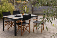 Spisestol Marion 2-pakk + Rektangulært spisebord Togo 150 x 90 – natur og svart
