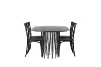 Spisegruppe oval 220 x 100 2-pakk – svart og mocca