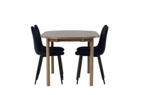 Spisestol Polar & Andy 2-pakk – svart + Spisebord ovalt 180 x 90 – natur