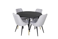Spisegruppe Dipp & Velvet Deluxe Rund ⌀115 2-pakk – svart og grå