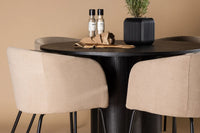 Spisegruppe rund ⌀110 – beige og svart