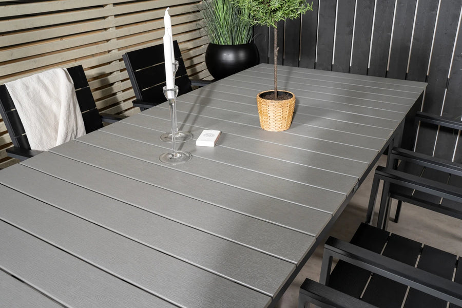 Spisegruppe Levels 160 x 100 + spisestol 2-pakk – svart