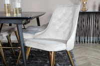 Spisegruppe Gold & Velvet Deluxe 180 x 85 – svart og beige