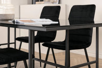 Spisebord rektangulært 200 x 90 + spisestol 2-pakk – svart