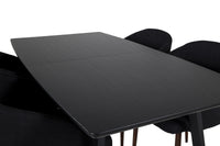 Spisestol Arch & Inca 2-pakk + Rektangulært spisebord 160 x 85 – svart