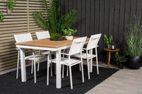 Spisestol Santorini & Panama 2-pakk + Rektangulært spisebord 160 x 90 – hvit