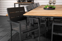 Spisestol Levels & Mexico 2-pakk – svart + Rektangulært spisebord 180 x 90 – natur